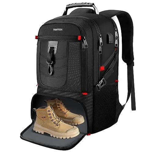 Mochila para Portátil de 18,4 Pulgadas con Compartimento para Zapatos y Puerto de Carga USB, Bolsa Deportiva para Viajes de Negocios,Universidad,Mochila Escolar para Niños Hombres Mujeres