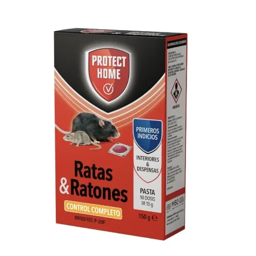 Protect Home atrayente de ratas y ratones, en formato pasta de Alta eficacia y atracción, Zonas interiores y despensas, Ratas y Ratones