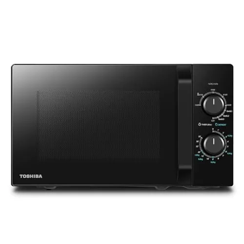 Toshiba MW2-MG20P(BK) Horno microondas 20L, brillo 700W/1000W, con parrilla crujiente y función de cocción combinada, 9 niveles de potencia, bombilla LED, fácil de descongelar, negro