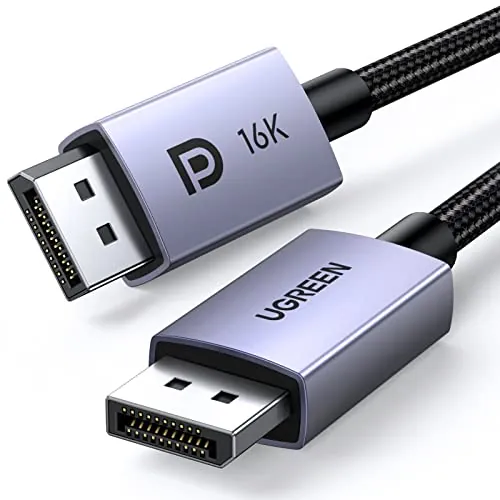 UGREEN Cable DisplayPort 2.1 Certificado VESA 16K 30Hz 8K 60Hz 4K 240Hz 2M | 8K 60Hz 4K 240Hz 54Gbps HDR HDCP 3D HDR Nailon Trenzado Compatible con Portátiles Monitores para Juegos HDTV Proyectores