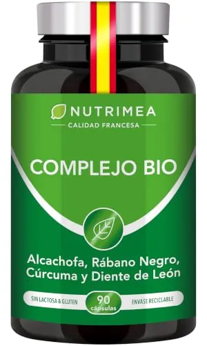 Complejo BIO | Alcachofa, Cúrcuma y Rábano | 90 Cápsulas Veganas | Con Diente de León | 100% Natural | Fórmula sin excipientes | Nutrimea