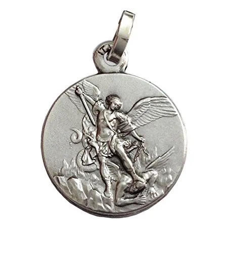 I G J Medalla de Arcángel San Miguel en Plata de Ley 925 - Las medallas de Los Patronos