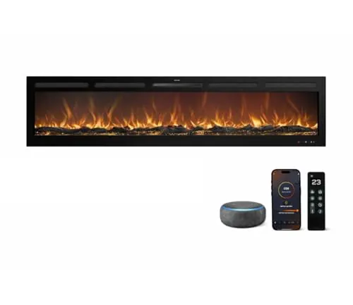 Mystflame Galaxy Pro Chimenea Eléctrica WiFi 183cm, Alexa, 750/1500W