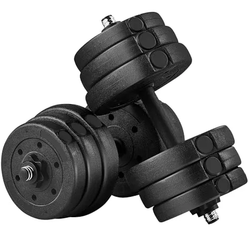 Yaheetech Kit Mancuernas Ajustables 2x12.5kg Juego de Pesas y Mancuernas para Casa o Gimnasio Mancuernas Musculacion con Cerraduras de Estrella