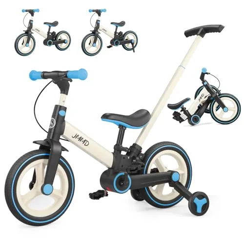 JMMD 6-en-1 Bicicleta Niño con Ruedas Pedales Plegable Ajustable