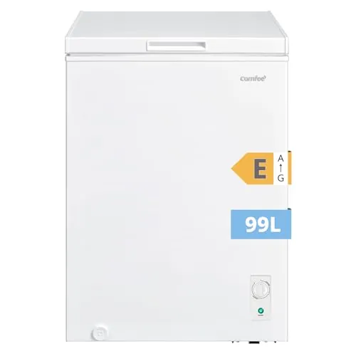 Comfee' RCC102WH2EU(E) Congelador Arcón Independiente 99L, Convertible a Congelador/Refrigerador, Inverter, Clasificación de 4 Estrellas, Apto para Garajes, Blanco