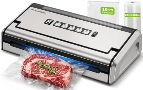 Bonsenkitchen Envasadora al Vacío, Sellado Ancho 5mm Antifugas, VS4200