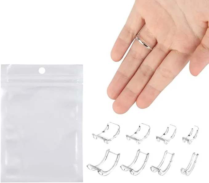 8PCS Invisible Ring Size Adjuster, Boda de la Mujer, Claro Loose Invisible Ring Adjuster Anillo Reductor, Ajustador de Tamaño de Anillo