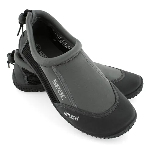 SEAC Splash, Zapatillas para Rocas para Adultos y niños, de Secado rápido, Zapatillas para el mar, la Playa y la Piscina, Gris/Negro, 38