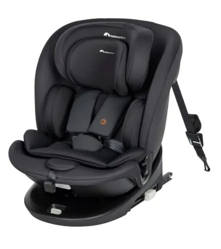 Bebeconfort RevolveFix 360 i-Size, Silla Coche 360°, 40–150 cm, Full Black | Silla Coche ISOFIX, 0–12 Años, Instalación Top Tether, 6 Posiciones de Reclinación, 12 Posiciones del Reposacabezas
