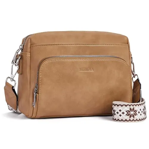 MUIIKOLA Bolso bandolera para mujer, bolso cruzado para mujer, pequeño, de piel sintética, bandolera para mujer con correa de hombro Verstelbaar