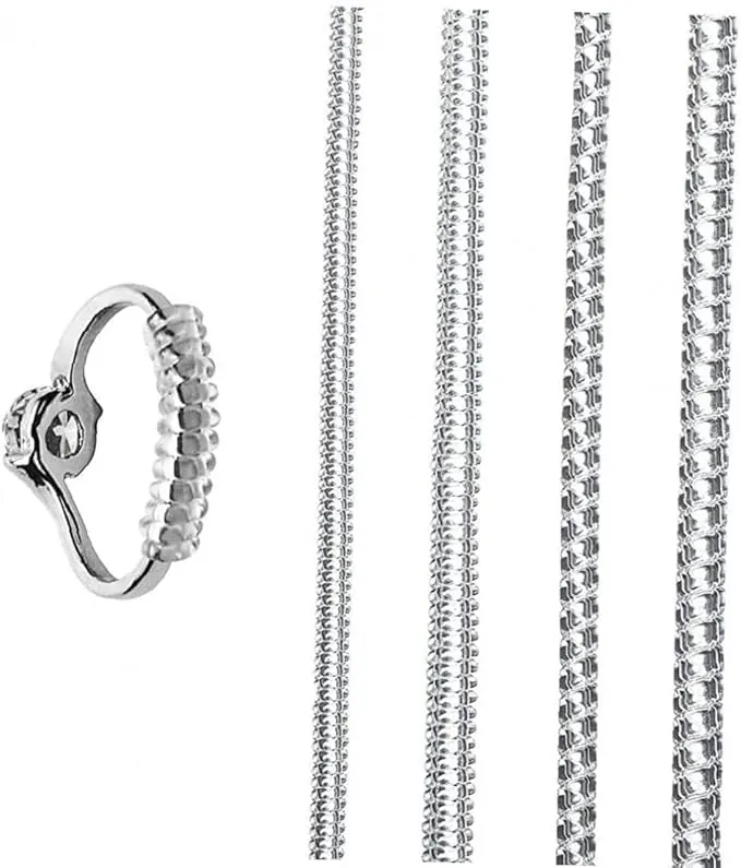 Piezas Ajustador de Tamaño de Anillo para anillos sueltos Limpiadores Transparentes Guardias de Descuento para Hacer Joyas de Plata, Platino o Oro Blanco Más PequeñosOperación Fácil