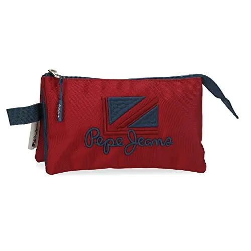 Pepe Jeans Chest Estuche Triple Rojo 22x12x5 cms Poliéster