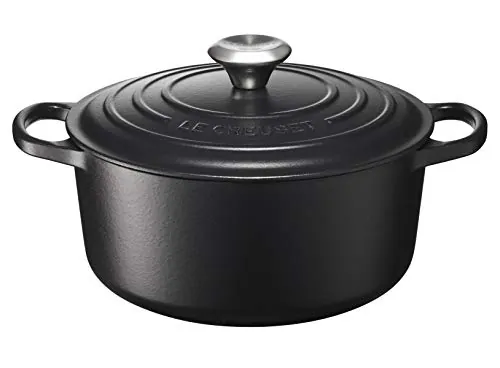 Le Creuset Cocotte redonda de hierro fundido, 24 cm, 4, 2 L, Todas Las Fuentes de Calor incluso inducción, Negro Mate, 21177240000430