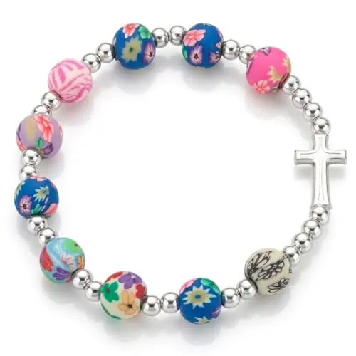 JIRVEX Pulsera para niña con cruz original, 1 unidad, regalo cristiano para comunión, primera comunión, bautizo o cumpleaños