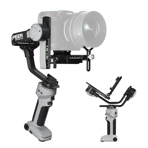 ZHIYUN CINEPEER Crane 4E Estabilizador de Cámara, 3 Ejes Gimbal para Cámara DSLR y Mirrorless, Ligero, Estabilizador Gimbal para Nikon/Canon/Sony/Panasonic/Fujifilm, Gris Claro