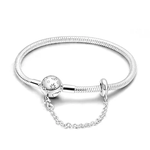 KUNSIR Joyería Pulsera de Mujer plata 925 Compatible con Abalorios, Serpiente Pulsera Compatible con Pandora Abalorios,Los Mejores Regalos para Chicas