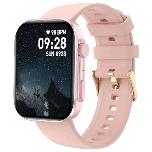 Bebinca Reloj Inteligente Hombre Mujer, 2,01" Smartwatch con Oxímetro (SpO2), Monitor de Sueño, Podómetro, IP68 Impermeable, 123 Modos Deportivos, Compatible con Android y iOS(Oro Rosa)