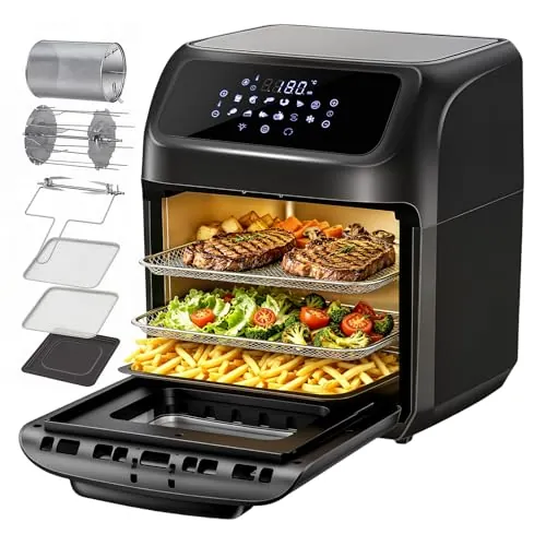 LLIVEKIT 12 L Freidora de Aire Caliente, 12 en 1 con Pantalla LED Digital