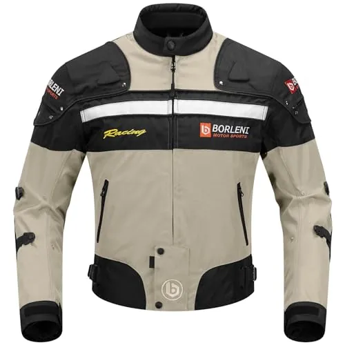 BORLENI Chaqueta de Moto Invierno 5 Equipo de Protección de Cuerpo Completo para Motocicleta Chaqueta de Montar en Moto a Prueba de Viento Otoño Ropa Moto para Hombres Mujeres L Marrón