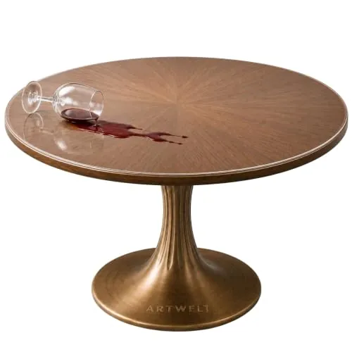 Artwelt Película de Mesa Transparente Redonda Protector de Mesa Impermeable Lavable Resistente a la Grasa Tamaño Deseado en Diámetro 90cm