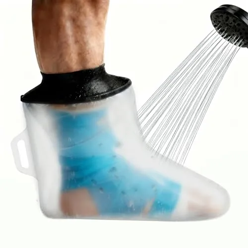 Apasiri Protector Escayola Pie, Protector Reutilizable de Yeso para Adultos, Bolsa de Ducha sin Látex, Sello Hermético para Tobillo Roto, Heridas, Vendaje y Protección Contra Lesiones