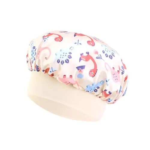 COYUN 1 Piezas Gorro de Seda para Dormir para Niños, Gorro Saten Pelo Rizado, Gorro Seda Dormir, Suave Gorros para Dormir con Banda Elástica Ancha,para Niñas, Niños