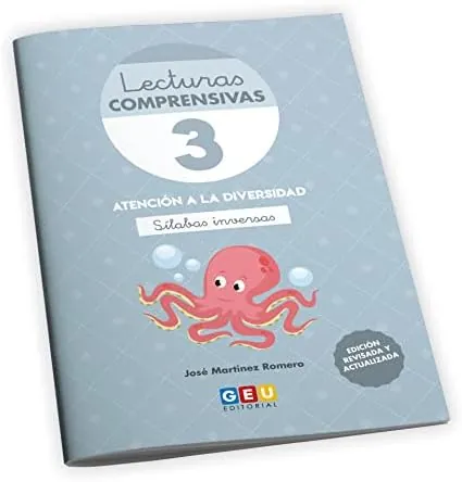 LECTURAS COMPRENSIVAS 3 - Cuaderno de Lecturas Comprensivas GEU | Libro aprender a Leer | Pauta Cuadrícula - Sílabas Inversas | Editorial GEU