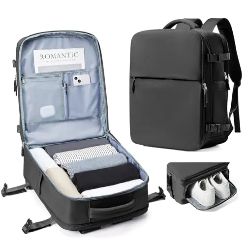 SZLX Mochila al Vacio con Bomba Equipaje de Mano 40x30x20 Ryanair Vueling Mochila Viaje Cabina Avion 40x20x25 Wizzair Easyjet Maletas Cabina Bolsas de Viaje Mochila Portatil Mujer Hombre