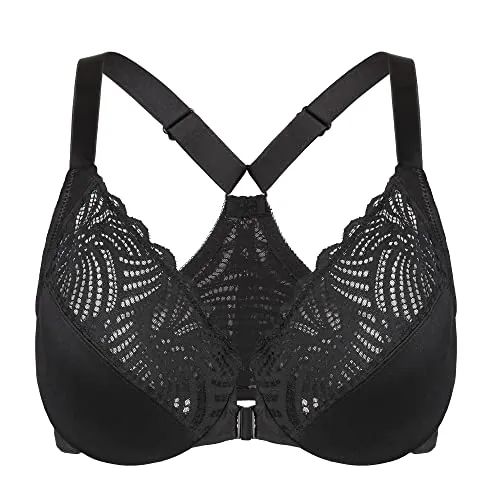 DotVol Sujetador de mujeierre Frontal de T-Back (Negro,90E)
