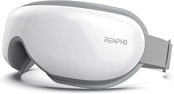 RENPHO Eyeris 1- Masajeador de ojos con calor, Música Bluetooth, Masaje vibratorio,Plegable masajeador ocular para aliviar la tensión ocular Ojos secos Mejorar el sueño, Regalo dia de la Madre