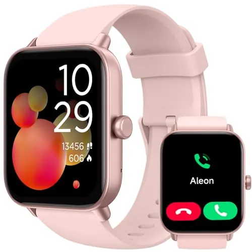 TOOBUR Reloj Inteligente Mujer con Alexa, 1.8" smartwatch Deportivo con 100 Deportes, Recibir y Contestar Llamadas, Podómetro y pulsómetro, IP68 Impermeable Nadar, Compatible con Android iOS