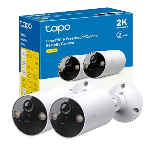 Tapo C410(2-Pack)-Cámara vigilancia WiFi Exterior, 2K, 180 Días de Batería