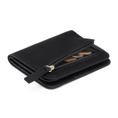 GAEKEAO Monederos para Mujer, Cartera para Mujer en Formato Corto con Bloqueo RFID, Monedero Minimalista con Bolsillo de Cremallera para Monedas