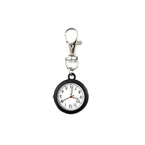 TopHomer Reloj Fob, Reloj de Enfermera, Llavero de Cuarzo, Relojes Colgantes de Enfermera, Relojes Colgantes, Reloj de Bolsillo de Regalo para Mujeres Enfermeras doctoras, Enfermeros médicos-Negro