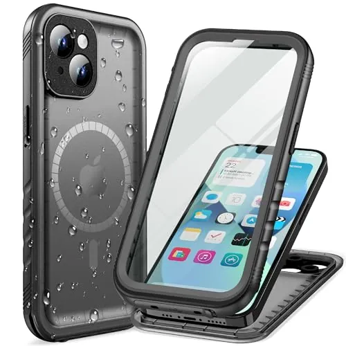 Cozycase Top Funda 360 Antigolpes Impermeable para iPhone 13, Negro