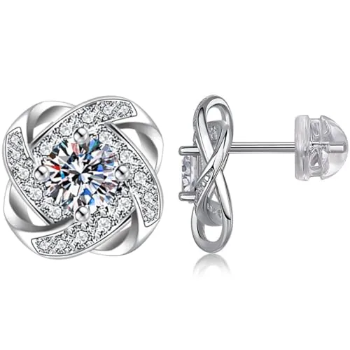 ®AGUACATESTELL Pendientes Mujer Plata de ley 925 Aretes Elegantes Regalo Mujeres y Niñas Aretes de mujer (ATOMI)
