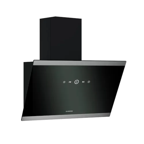 Klarstein FlashLine Campana extractora - 60cm campana cocina decorativa, pantalla táctil, 578 m³/h, a++ eficiencia energética, iluminación led, silenciosa 34,5 db, negra, conductos & recirculación