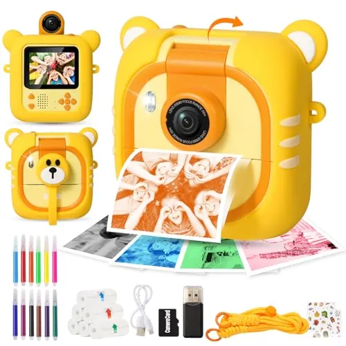 ARNSSIEN Camara Fotos Infantil Instantanea 2,4"Camara instantanea Lente180°