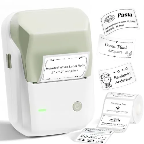 NIIMBOT B1 Etiquetadora con 1 Rollo de Papel de Etiquetas(Verde)