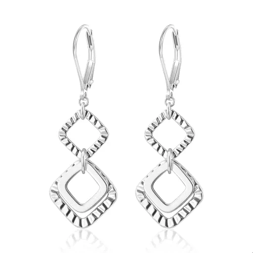 ALEXCRAFT Pendientes Colgantes Plata 925, Pendientes Mujer Geométricos Plata, Elegante, Ligeros, Hipoalergénicos, Moda, Pendientes Goccia para Fiesta, Banquete, Regalos de Joyería