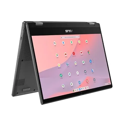 ASUS Chromebook CM14 Flip CL1402FM2A-EC0320 - Ordenador Portátil 14" Full HD (MediaTek Kompanio 520, 4GB RAM, 64GB eMMC, Arm Mali-G52 MC2, ChromeOS) Gris Gravidad - Teclado QWERTY español