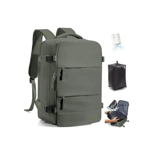 SZLX Mochila al Vacio con Bomba Equipaje de Mano 40x30x20 Ryanair Vueling Wizzair Easyjet Mochila Viaje Cabina Avion 40x20x25 Ryanair Mujer Mochila de transporte Impermeable para Computadora Portátil