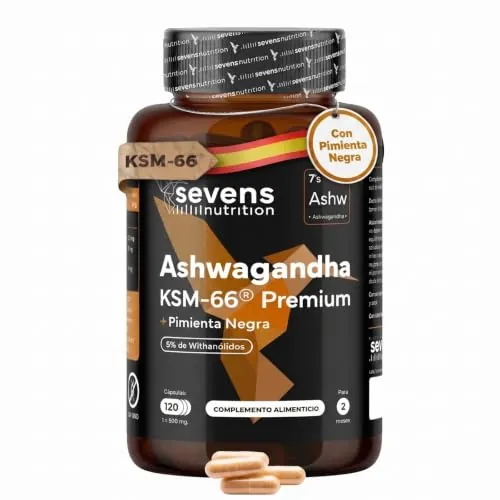 Ashwagandha KSM-66® Pura - 600mg de Ashwagandha Concentrada - 120 Cápsulas