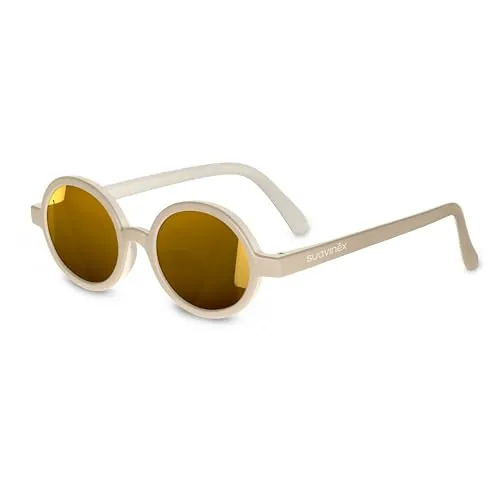 SUAVINEX, Gafas de Sol para Bebés de 12 a 24 Meses, Polarizadas, con Filtro UV 400, 100% Protección Rayos UVA y UVB, con Funda Incluida, Muy Flexibles y Ligeras, de Forma Redonda, Color Beige