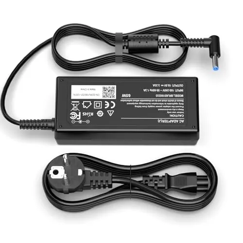 BIUBOTY Cargador 65W 19.5V 3.33A Alimentación Compatible con HP Laptop Pavilion 14 15 ProBook 430 450 EliteBook Folio 1040 G1 G2 250 255 840 G3 G5 G6 G7 G8 741727-001 710412-001 Ordenador Adargador