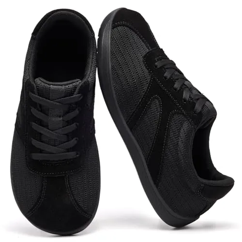 Zapatillas Barefoot Mujer Zapatos Deportivas Running Todo Negro 41 EU | Ligeras, transpirables y antideslizantes, diseño ortopédico para running, caminar, deporte y uso diario