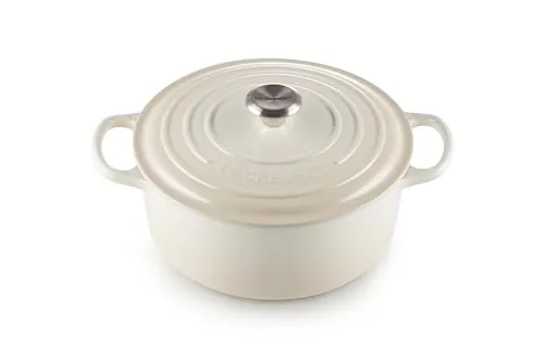 Le Creuset Cocotte redonda de hierro fundido, 26 cm, 5, 3 L, Todas Las Fuentes de Calor incluso inducción, Meringue, 21177267164430