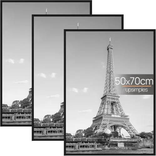 upsimples Marco 50x70 cm con Bordes Deslizantes Negro