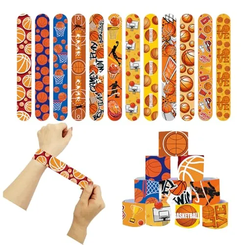 POPOYU 24 pulseras Slap Set Niños para niños niñas Snap Bracelets cumpleaños fiesta escolar accesorios